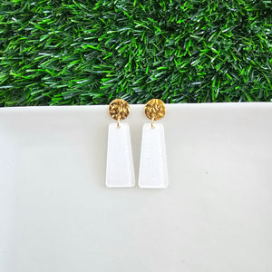 Mia Mini Earrings - White Glitter