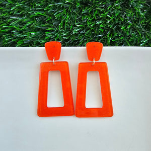 Avery Earrings - Orange Glitter