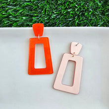 Load image into Gallery viewer, Avery Earrings - Orange Glitter
