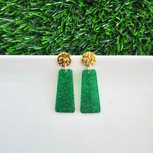 Load image into Gallery viewer, Mia Mini Earrings - Green Glitter
