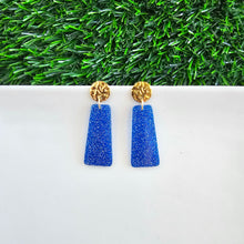 Load image into Gallery viewer, Mia Mini Earrings - Blue Glitter
