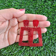 Load image into Gallery viewer, Avery Earrings - Red Glitter
