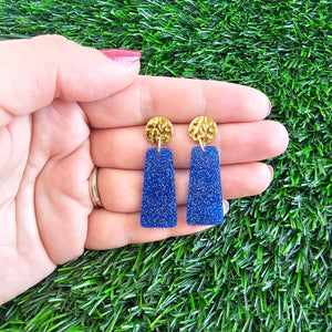 Mia Mini Earrings - Blue Glitter