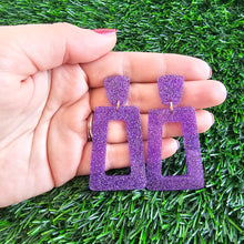 Load image into Gallery viewer, Avery Earrings - Purple Glitter
