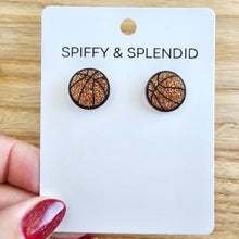 Load image into Gallery viewer, Glitter Basketball Studs
