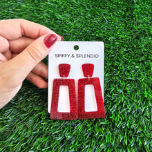 Load image into Gallery viewer, Avery Earrings - Red Glitter
