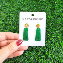 Load image into Gallery viewer, Mia Mini Earrings - Green Glitter
