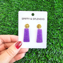 Load image into Gallery viewer, Mia Mini Earrings - Purple Glitter
