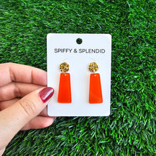 Load image into Gallery viewer, Mia Mini Earrings - Orange Glitter
