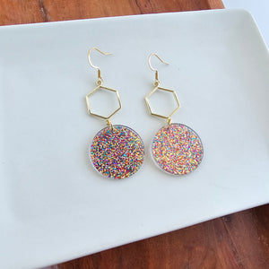 Layla Earrings - Rainbow Glitter