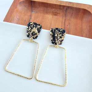 Ariana Earrings - Black Gold Flake