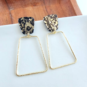 Ariana Earrings - Black Gold Flake