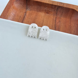 Ghost Studs - White Shimmer