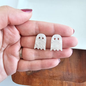 Ghost Studs - White Shimmer