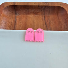 Load image into Gallery viewer, Ghost Studs - Pink Glitter
