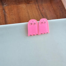 Load image into Gallery viewer, Ghost Studs - Pink Glitter
