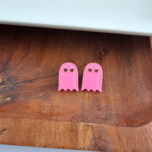 Load image into Gallery viewer, Ghost Studs - Pink Glitter
