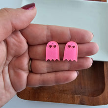 Load image into Gallery viewer, Ghost Studs - Pink Glitter
