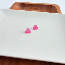 Load image into Gallery viewer, Hand Drawn Heart Studs - Hot Pink
