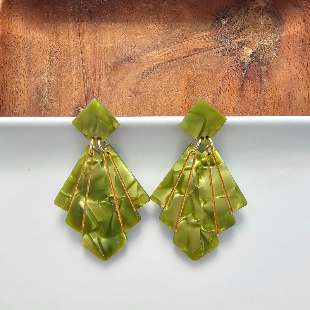 Estelle Earrings - Olive