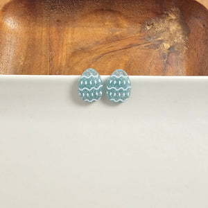 Easter Egg Studs - Pastel Blue Glitter