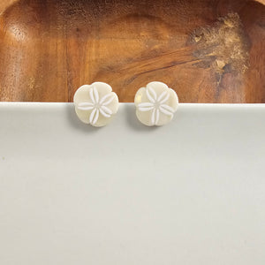 Sand Dollar Studs - Ivory