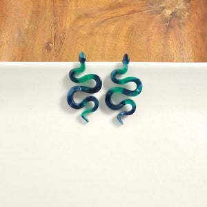 Snake Studs - Dark Green