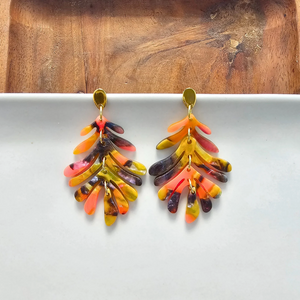 Petite Palm Earrings - Bird of Paradise