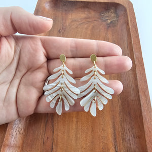 Petite Palm Earrings - Seashell