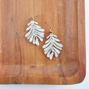 Petite Palm Earrings - Seashell