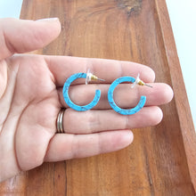 Load image into Gallery viewer, Cam Mini Hoops - Turquoise
