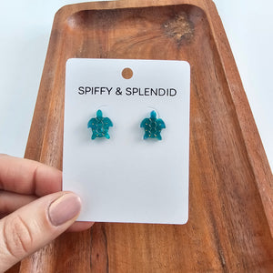 Sea Turtle Studs - Sea Green