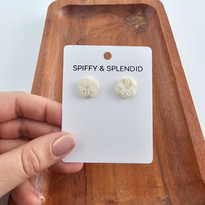 Sand Dollar Studs - Ivory