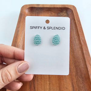 Easter Egg Studs - Pastel Blue Glitter