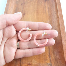 Load image into Gallery viewer, Cam Mini Hoops - Rose Quartz
