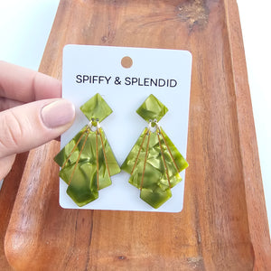 Estelle Earrings - Olive