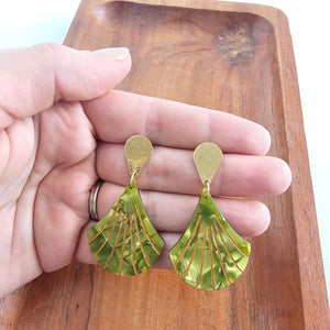 Daphne Earrings - Olive