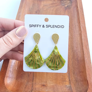 Daphne Earrings - Olive