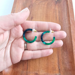 Cam Mini Hoops - Dark Green