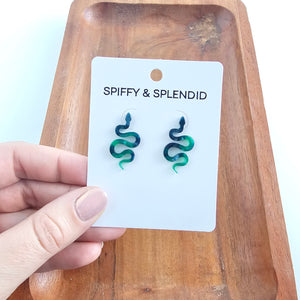 Snake Studs - Dark Green