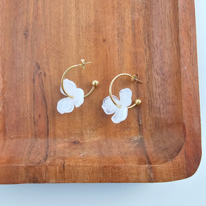 Magnolia Hoops - White