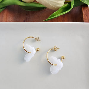 Magnolia Hoops - White