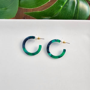 Cam Mini Hoops - Dark Green