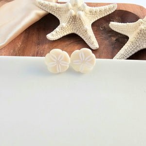 Sand Dollar Studs - Ivory