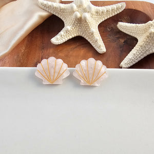 Seashell Studs - Pink Pearl