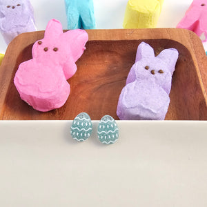 Easter Egg Studs - Pastel Blue Glitter