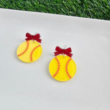 Load image into Gallery viewer, Bow Softball Earrings
