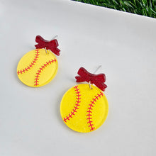 Load image into Gallery viewer, Bow Softball Earrings
