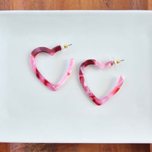Load image into Gallery viewer, Heart Hoops - Strawberry Fizz