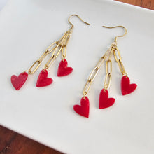 Load image into Gallery viewer, Heartstring Earrings - Red
